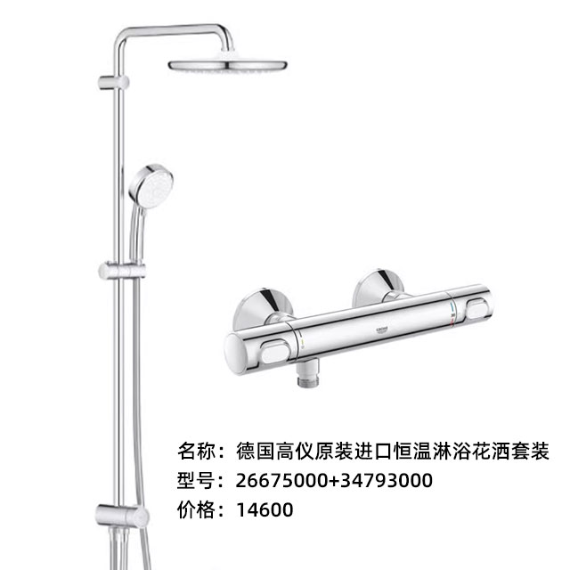 德国高仪原装进口智能恒温冷热水淋浴花洒套装